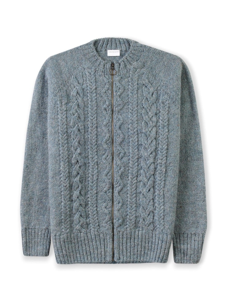 Celtic & Co. British Wool Cable Zip Cardigan - Image 2 of 6