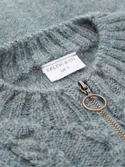 Celtic & Co. British Wool Cable Zip Cardigan - Image 3 of 6