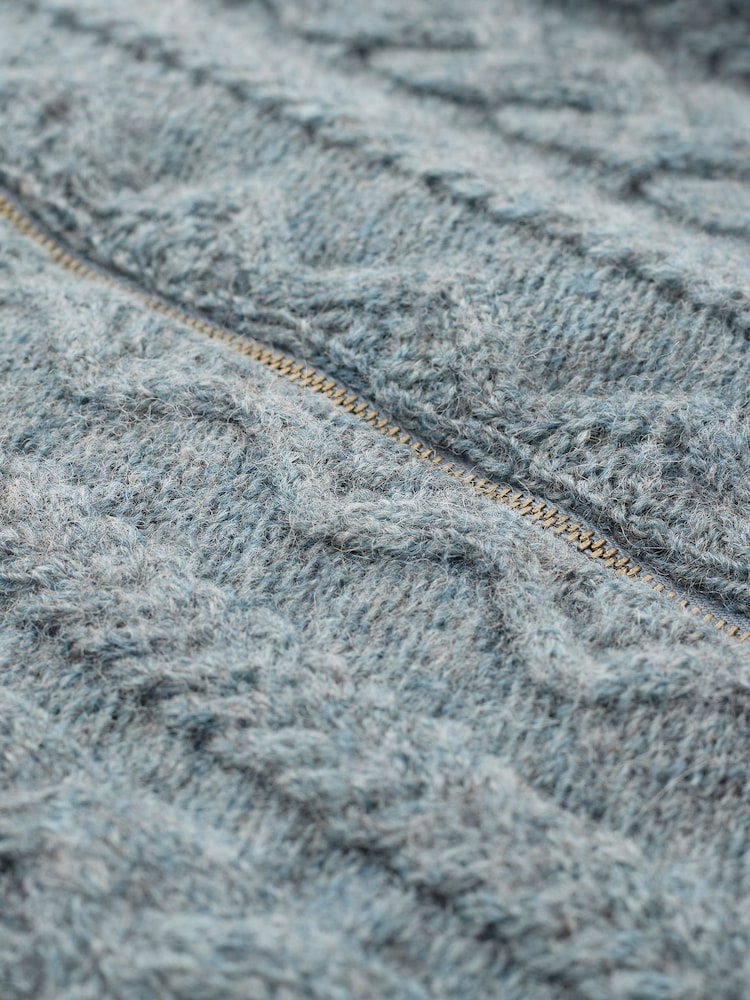 Celtic & Co. British Wool Cable Zip Cardigan - Image 6 of 6