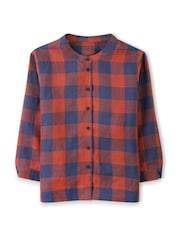 Celtic & Co. Red Check Swing 100% Linen Blouse - Image 2 of 5