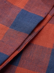 Celtic & Co. Red Check Swing 100% Linen Blouse - Image 3 of 5
