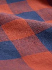 Celtic & Co. Red Check Swing 100% Linen Blouse - Image 5 of 5