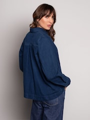 Celtic & Co. Blue 100% Cotton Twill Pleat Back Jacket - Image 2 of 3