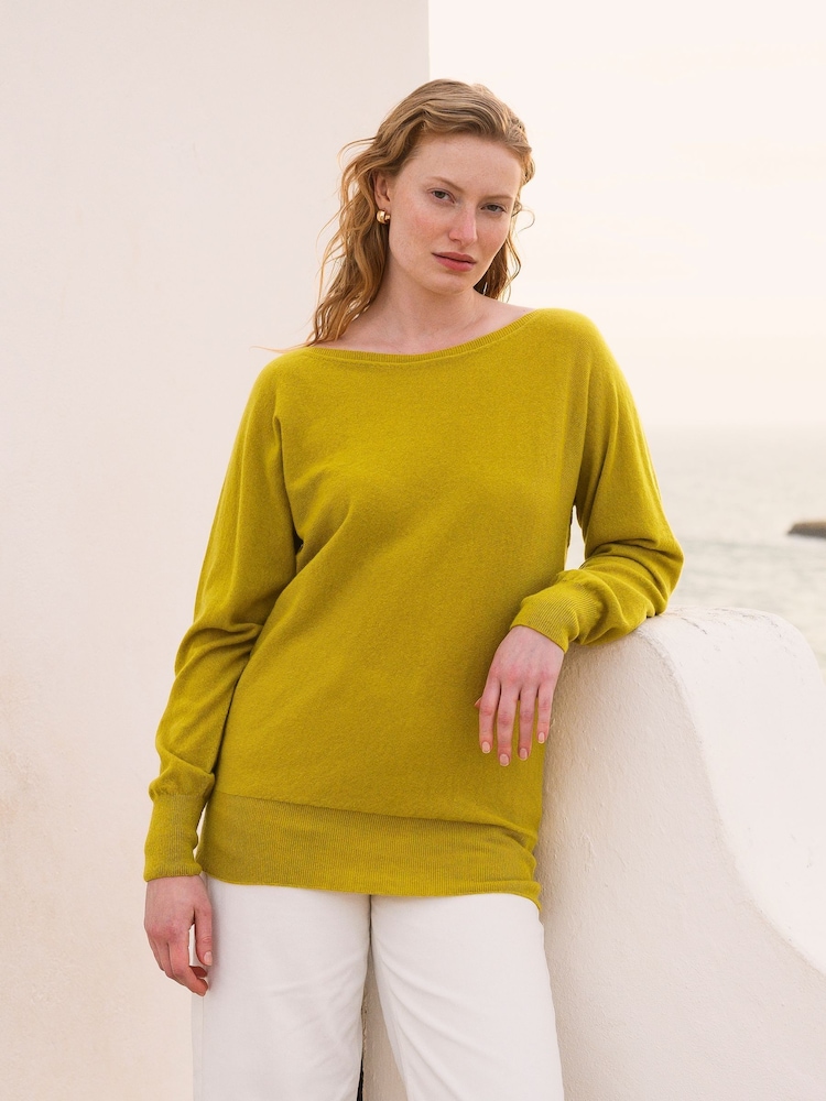 Celtic & Co. Yellow Geelong Slash Neck Jumper - Image 1 of 4