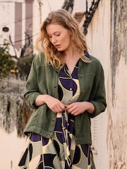 Celtic & Co. Green Western 100% Linen Jacket - Image 1 of 4