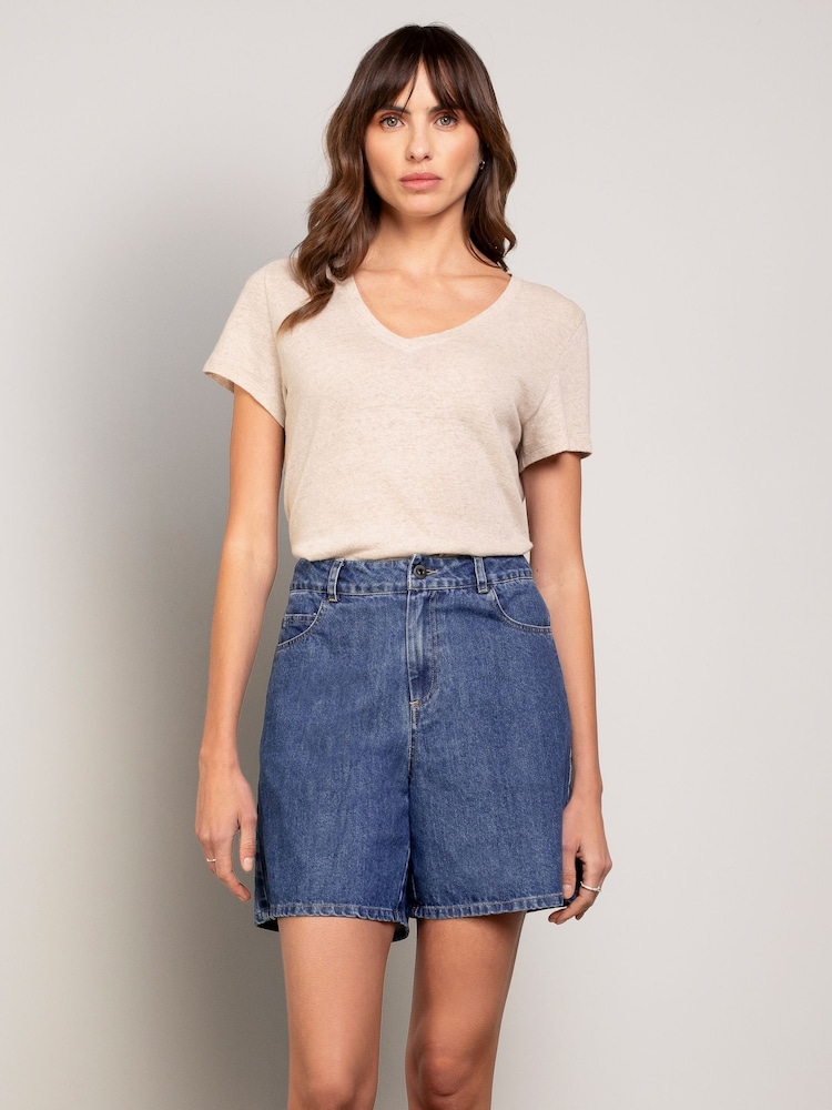 Celtic & Co. Blue Denim 100% Cotton Shorts - Image 1 of 2