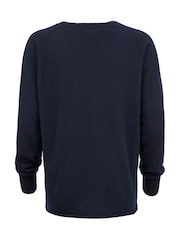 Celtic & Co. Blue Geelong Slouch V-Neck Jumper - Image 3 of 4
