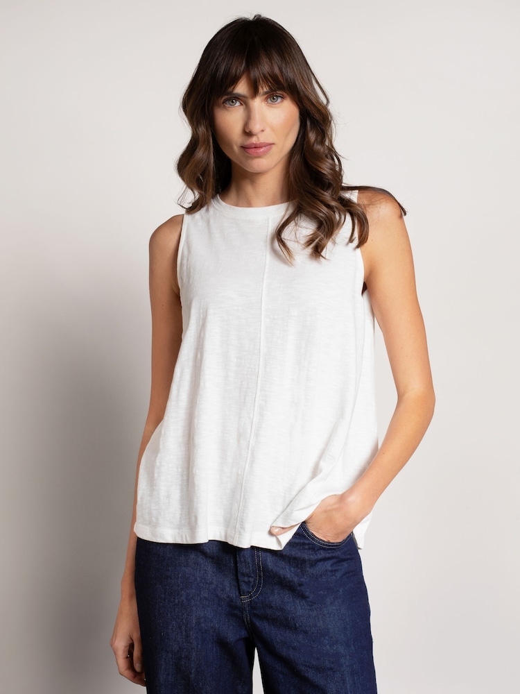 Бежевый - Celtic & Co. Orange Slub Jsy Pleat Back 100% Cotton Tank - Image 1 of 4