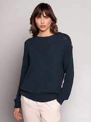 Celtic & Co. Slub Knit Button Detail Linen Blend Jumper - Image 1 of 3