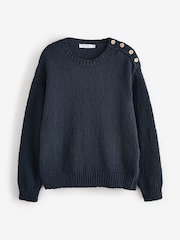 Celtic & Co. Slub Knit Button Detail Linen Blend Jumper - Image 3 of 3