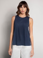 Celtic & Co. Orange Slub Jsy Pleat Back 100% Cotton Tank - Image 1 of 5
