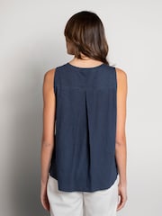 Celtic & Co. Orange Slub Jsy Pleat Back 100% Cotton Tank - Image 2 of 5