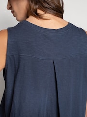 Celtic & Co. Orange Slub Jsy Pleat Back 100% Cotton Tank - Image 4 of 5