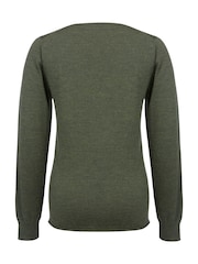 Celtic & Co. Green Merino Fine Knit Boat Jumper - Image 6 of 9