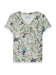 Celtic & Co. V-Neck Linen Blend T-Shirt - Image 2 of 2