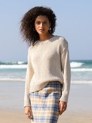 Celtic & Co. Slub Knit Button Detail Linen Blend Jumper - Image 2 of 7