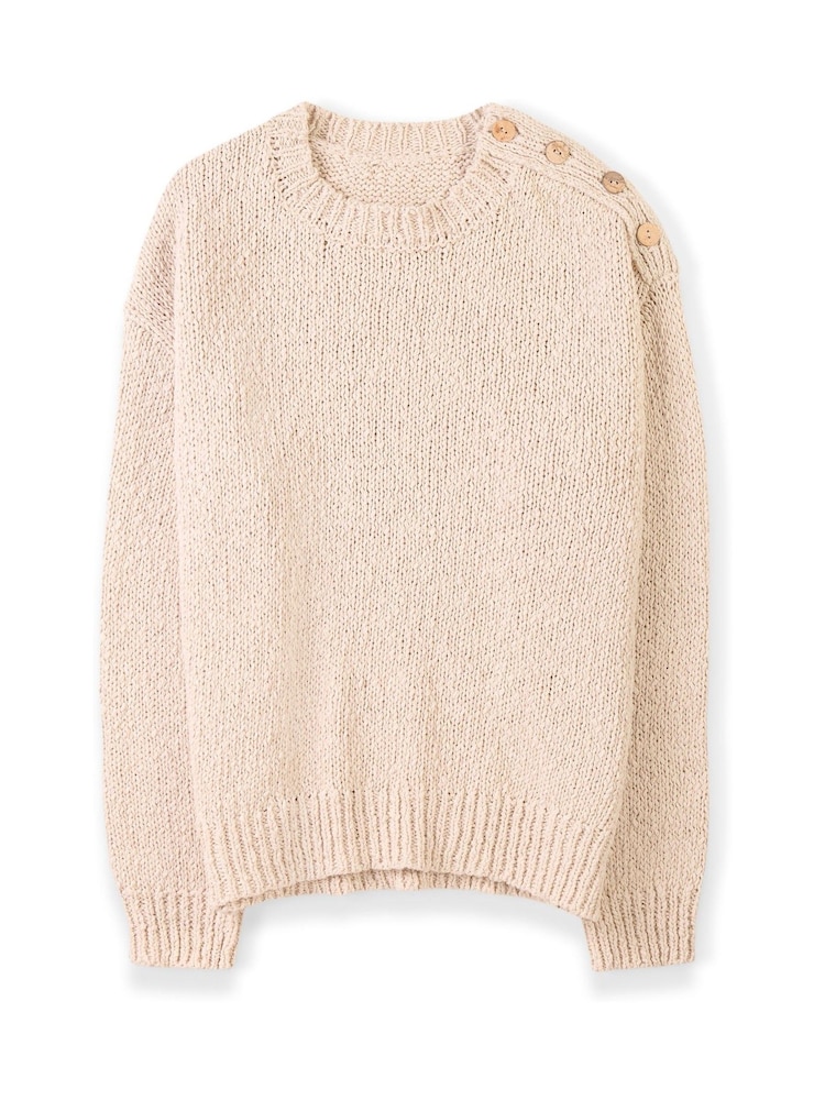 Celtic & Co. Slub Knit Button Detail Linen Blend Jumper - Image 4 of 7