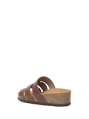 Celtic & Co. – Sandalen mit drei Riemen und niedrigem Keilabsatz, Braun - Bild 3 von 5