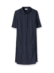 Celtic & Co. Blue Short Sleeve Swing Linen Blend Dress - Изображение 2 из 5