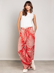 Celtic & Co. Orange Self Tie Wide Leg 100% Linen Trousers - Изображение 3 из 5