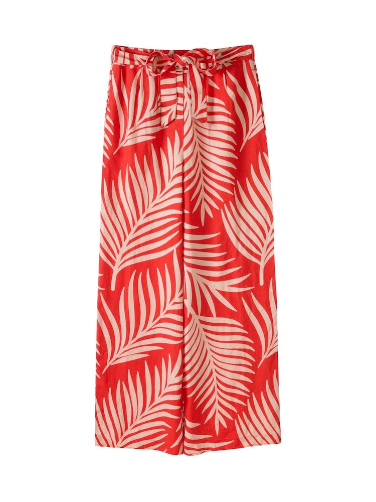 Celtic & Co. Orange Self Tie Wide Leg 100% Linen Trousers - Изображение 5 из 5