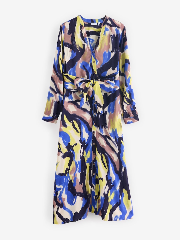 Celtic & Co. Blue Tie Front Midi Dress - Image 2 of 2
