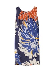 Celtic & Co. Blue Knee Length 100% Linen Shift Dress - Image 2 of 5
