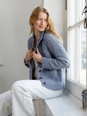 Celtic & Co. Blue Donegal Funnel Neck Cardigan - Image 1 of 5