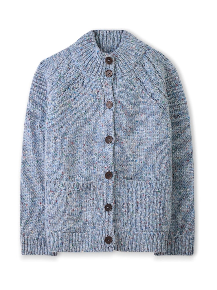 Celtic & Co. Blue Donegal Funnel Neck Cardigan - Image 2 of 5