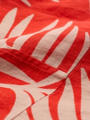 Celtic & Co. Orange Wrap 100% Linen Dress - Image 4 of 6