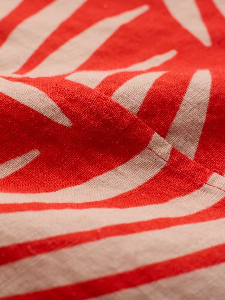 Celtic & Co. Orange Wrap 100% Linen Dress - Image 6 of 6