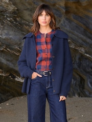 Celtic & Co. Blue Sailor Collar Longline Cardigan - Image 1 of 7
