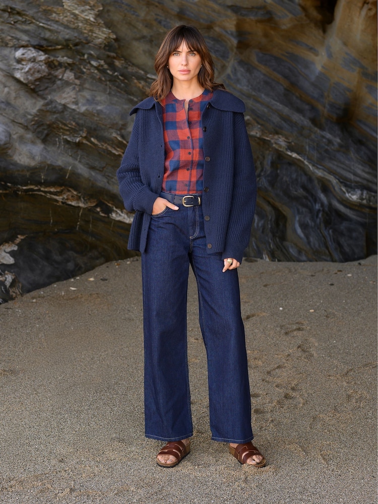 Celtic & Co. Blue Sailor Collar Longline Cardigan - Image 2 of 7