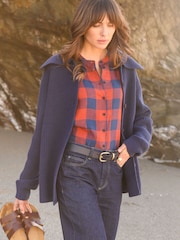 Celtic & Co. Blue Sailor Collar Longline Cardigan - Image 3 of 7