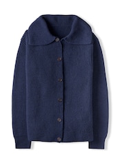 Celtic & Co. Blue Sailor Collar Longline Cardigan - Image 4 of 7