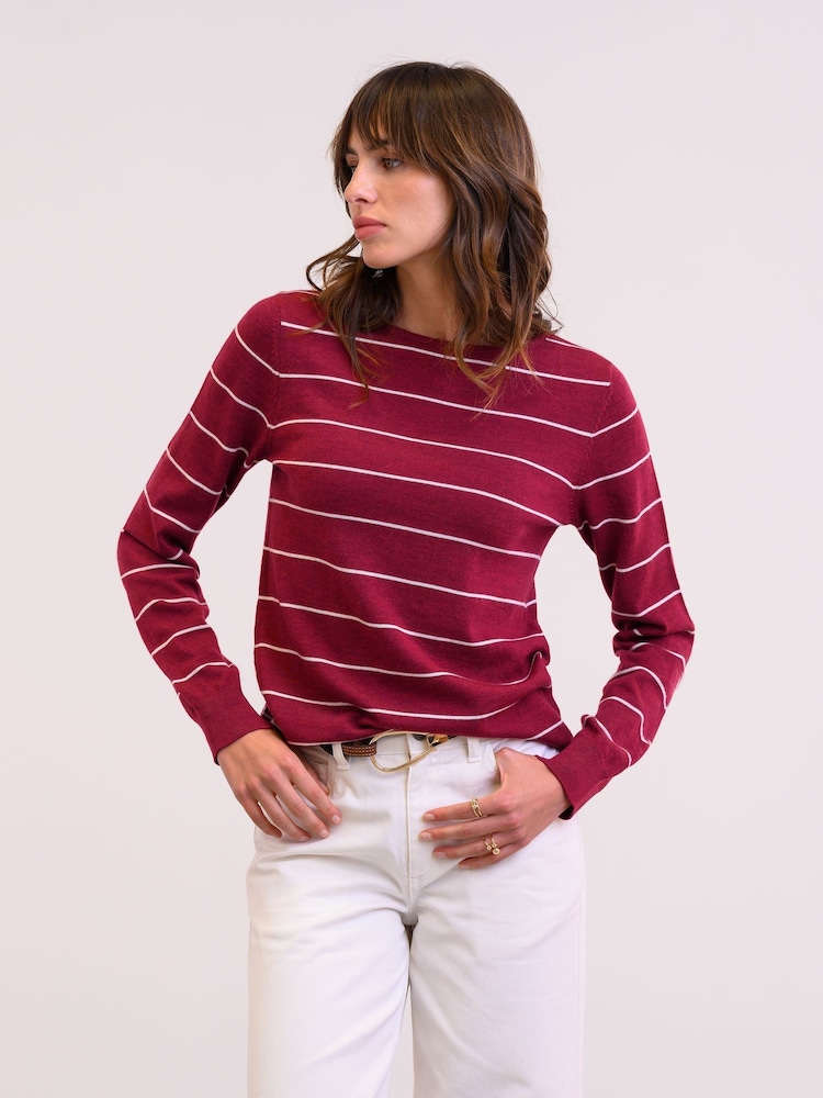 Celtic & Co. Pink Merino Fine Knit Boat Jumper - Image 1 of 3