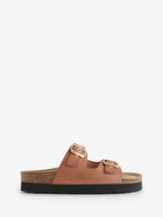 Celtic & Co. Mid Form Double Buckle Brown Sandals - Image 1 of 1