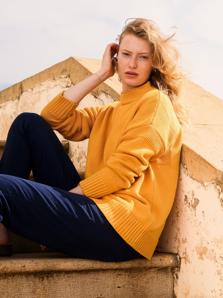 Celtic & Co. Gold Purl Detail Gansy Jumper - Image 2 of 6