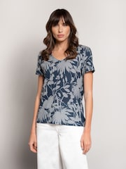 Celtic & Co. V-Neck Linen Blend T-Shirt - Image 1 of 5
