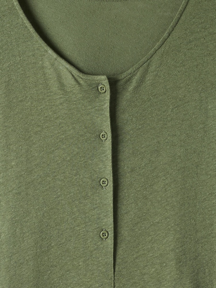 Celtic & Co. Button Linen Blend Back Dress - Image 3 of 4