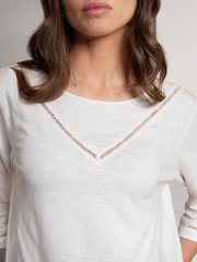 Celtic & Co. Natural Slub Trim Dtl Boat 100% Cotton Top - Image 4 of 6