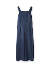 Celtic & Co. Blue Square Neck Sleeveless 100% Linen Jumpsuit - Image 2 of 4