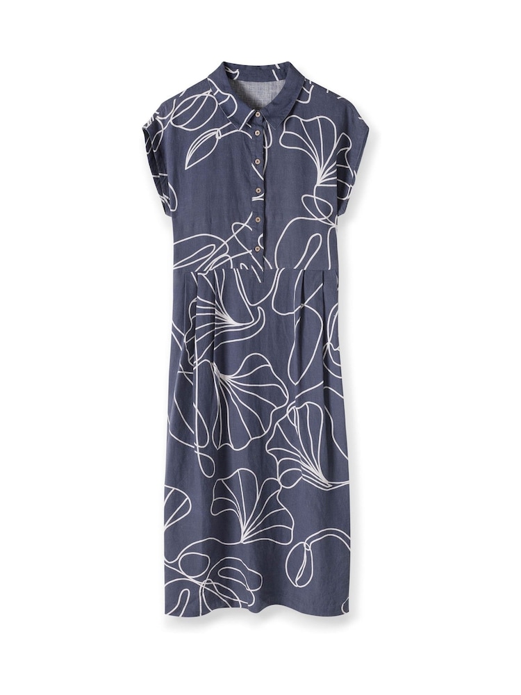 Celtic & Co. Grown On Sleeve 100% Linen Midi Dress - Image 2 of 2