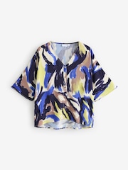 Celtic & Co. Blue V-Neck Button Thru Drape Blouse - Image 2 of 2