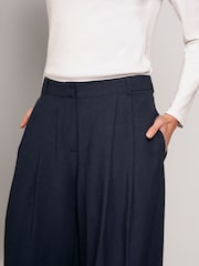 Celtic & Co. – drapierte Hose mit weitem Bein aus Leinenmischung, Blau - Bild 4 von 8