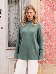 Celtic & Co. Blue Drape Funnel Neck Jumper - Image 1 of 6
