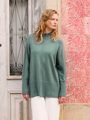Celtic & Co. Blue Drape Funnel Neck Jumper - Image 2 of 6