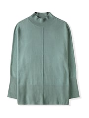 Celtic & Co. Blue Drape Funnel Neck Jumper - Image 3 of 6