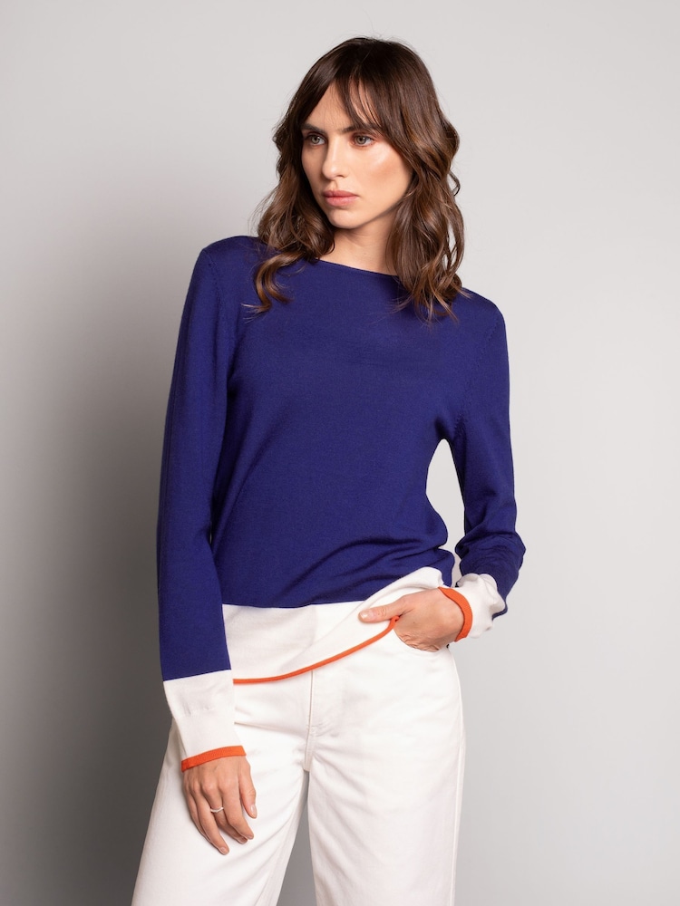 Celtic & Co. Green Merino Fine Knit Boat Jumper - Image 2 of 3