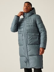 Regatta Grey Christian Lacroix Mens Collongues Long Padded Jacket - Image 1 of 8